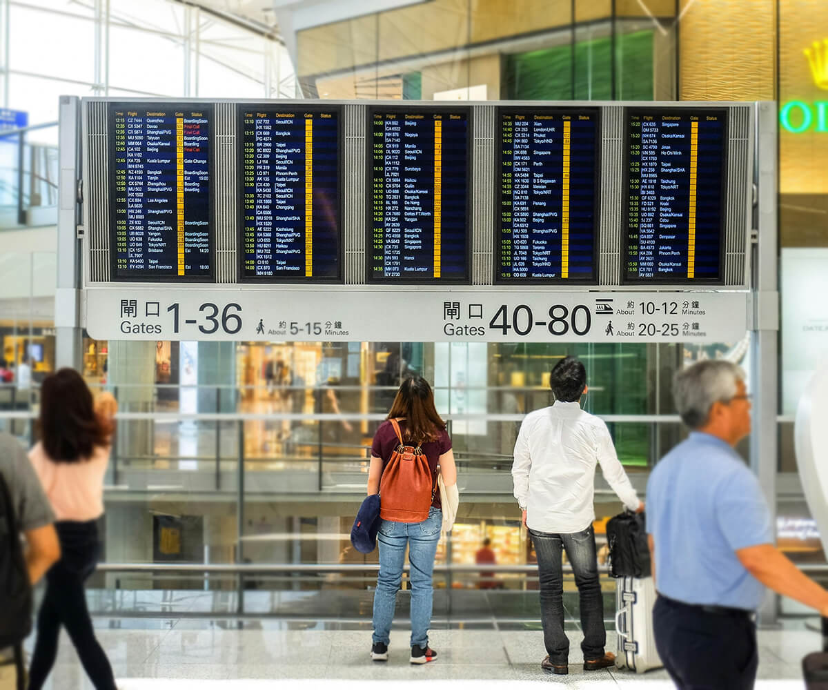 Airport signage screens